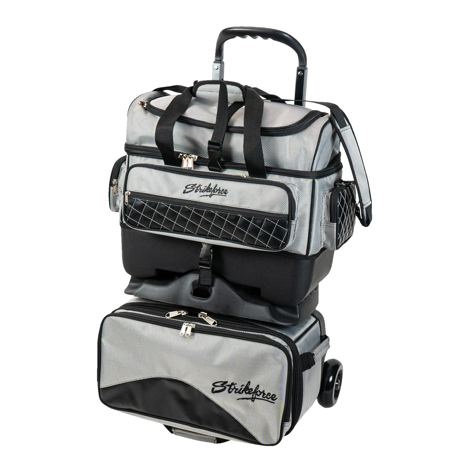KR Strikeforce Royal Flush 4 Ball Roller Silver Bowling Bag