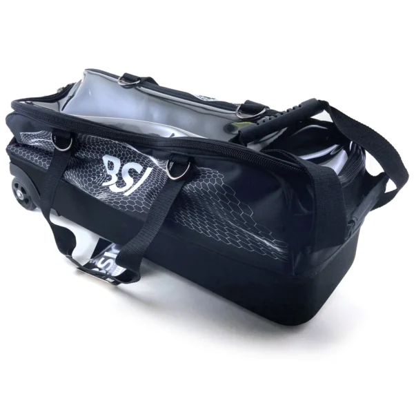 BSI Hard Base 3 Ball Triple Roller Tote Black Bowling Bag