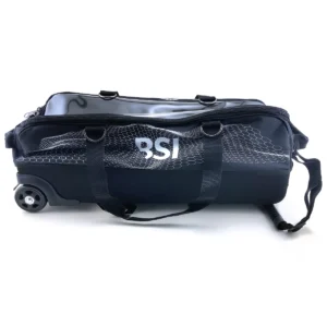 BSI Hard Base 3 Ball Triple Roller Tote Black Bowling Bag