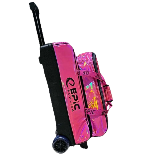 Epic 3 Ball Flash Triple Tote Deluxe Hot Pink Holo With Pouch Bowling Bag
