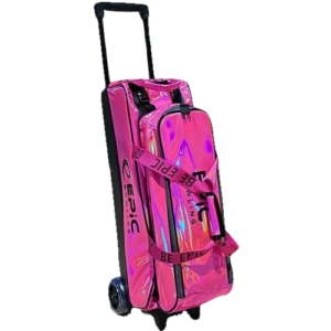 Epic 3 Ball Flash Triple Tote Deluxe Hot Pink Holo With Pouch Bowling Bag