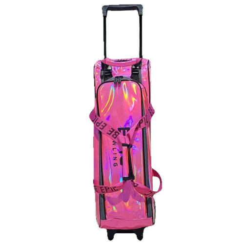 Epic 3 Ball Flash Triple Tote Deluxe Hot Pink Holo With Pouch Bowling Bag