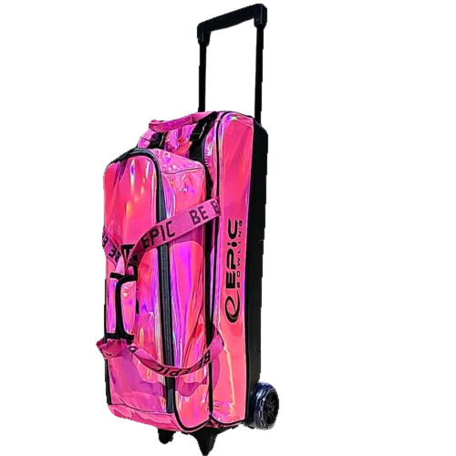 Epic 3 Ball Flash Triple Tote Deluxe Hot Pink Holo With Pouch Bowling Bag