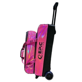 Epic 3 Ball Flash Triple Tote Deluxe Hot Pink Holo With Pouch Bowling Bag