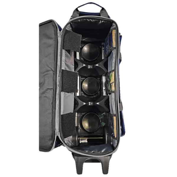 Epic 3 Ball Triple Luminous Red Black PU Leather Clear Pocket Bowling Bag