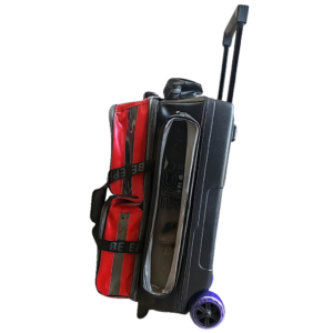 Epic 3 Ball Triple Luminous Red Black PU Leather Clear Pocket Bowling Bag