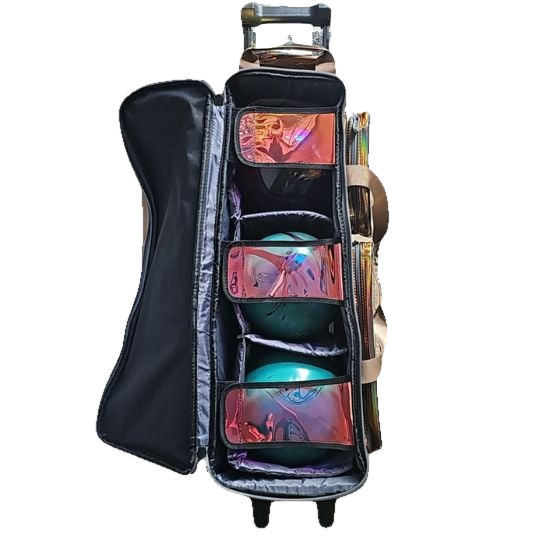 Epic 3 Ball Triple Superior Deluxe Black Holo Bowling Bag