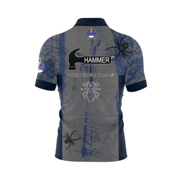 Hammer Black Widow Night Sky Grunge Xpress Ship Rocket Bowling Jersey - Image 2