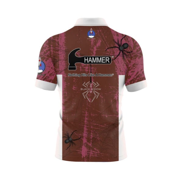 Hammer Black Widow Chocolate Raspberry Grunge Xpress Ship Rocket Bowling Jersey - Image 2