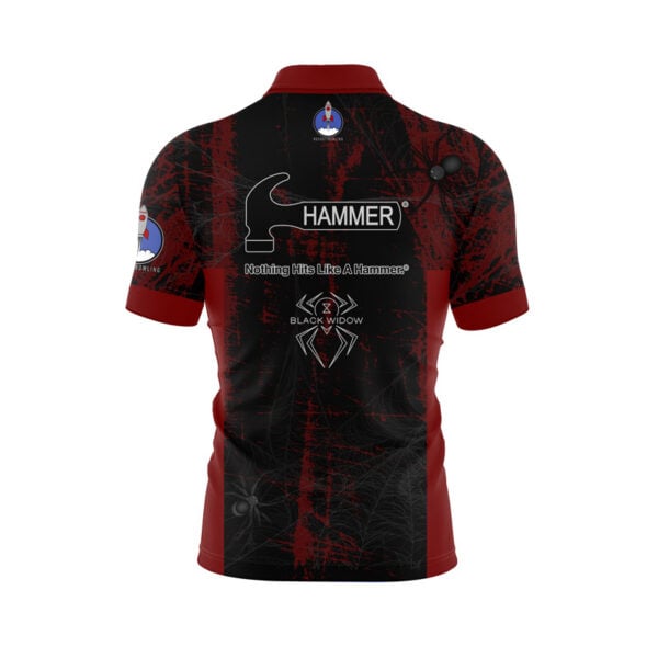 Hammer Black Widow Vampire Grunge Xpress Ship Rocket Bowling Jersey - Image 2