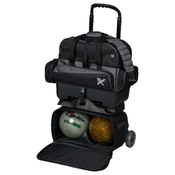 KR Strikeforce Konvoy 4 Ball Roller Black Carbon Bowling Bag