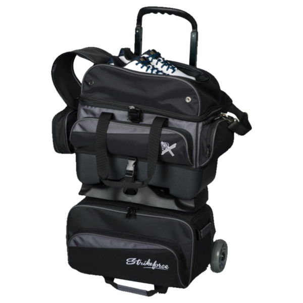 KR Strikeforce Konvoy 4 Ball Roller Black Carbon Bowling Bag