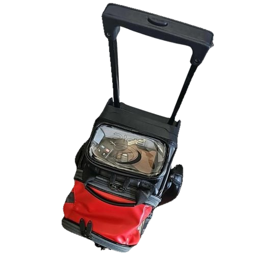 Epic 3 Ball Triple Luminous Red Black PU Leather Clear Pocket Bowling Bag