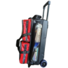 Epic 3 Ball Triple Luminous Red Black PU Leather Clear Pocket Bowling Bag