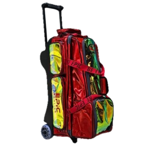 Epic 3 Ball Triple Superior Deluxe Red Holo Bowling Bag