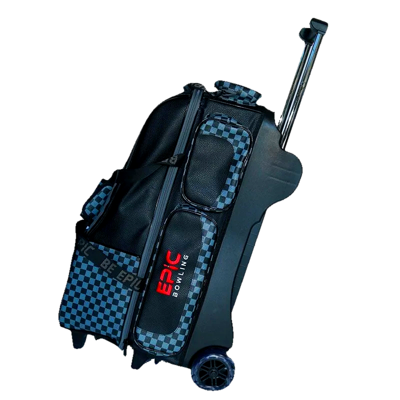 Epic 4 Ball Inline Superior Deluxe Black Slate Plaid Bowling Bag