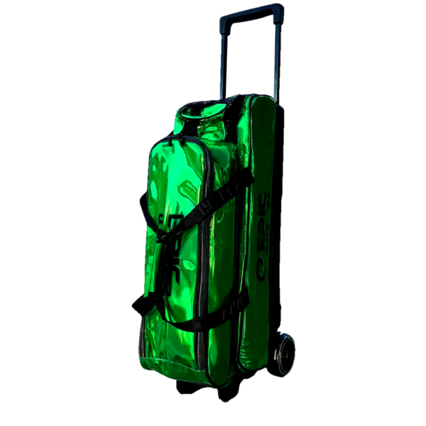 Epic 3 Ball Flash Triple Tote Emerald Green Holo With Removeable Pouch Bowling Bag