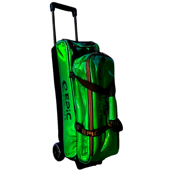 Epic 3 Ball Flash Triple Tote Emerald Green Holo With Removeable Pouch Bowling Bag