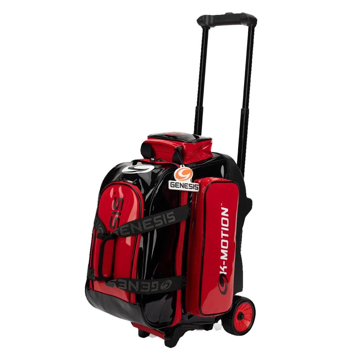 Genesis Sleek Gloss 2 Ball Double Roller Black Red Bowling Bag