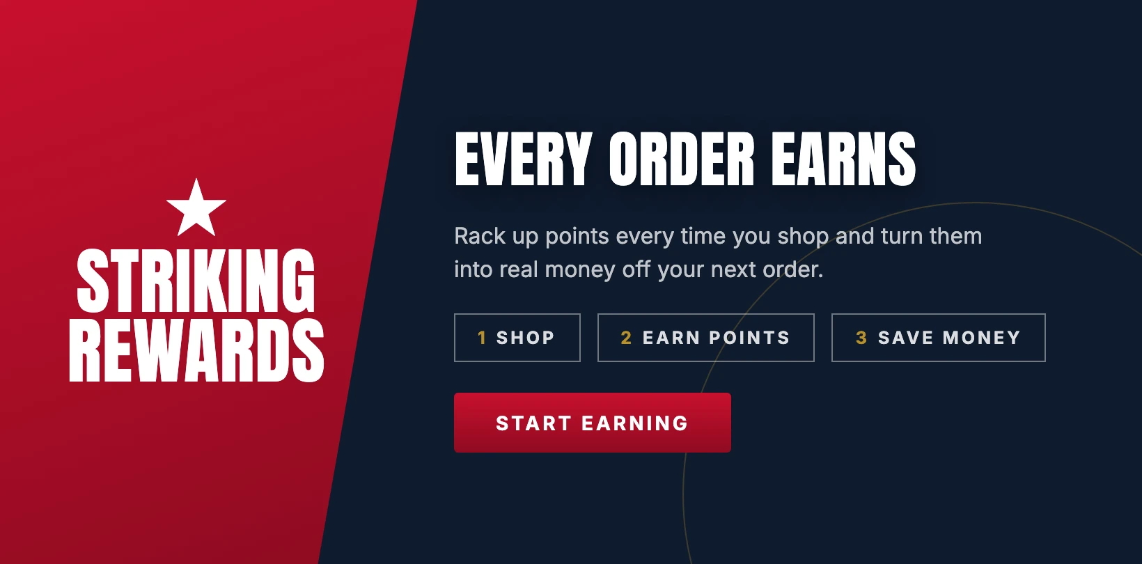 Striking Rewards: earn points on every order