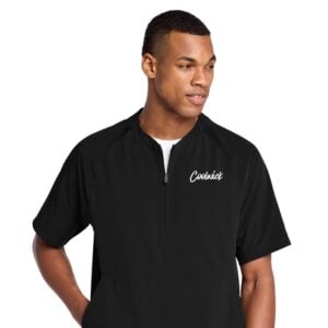 CoolWick CoolWick Short Sleeve 1/2-Zip Bowling Jacket - Black