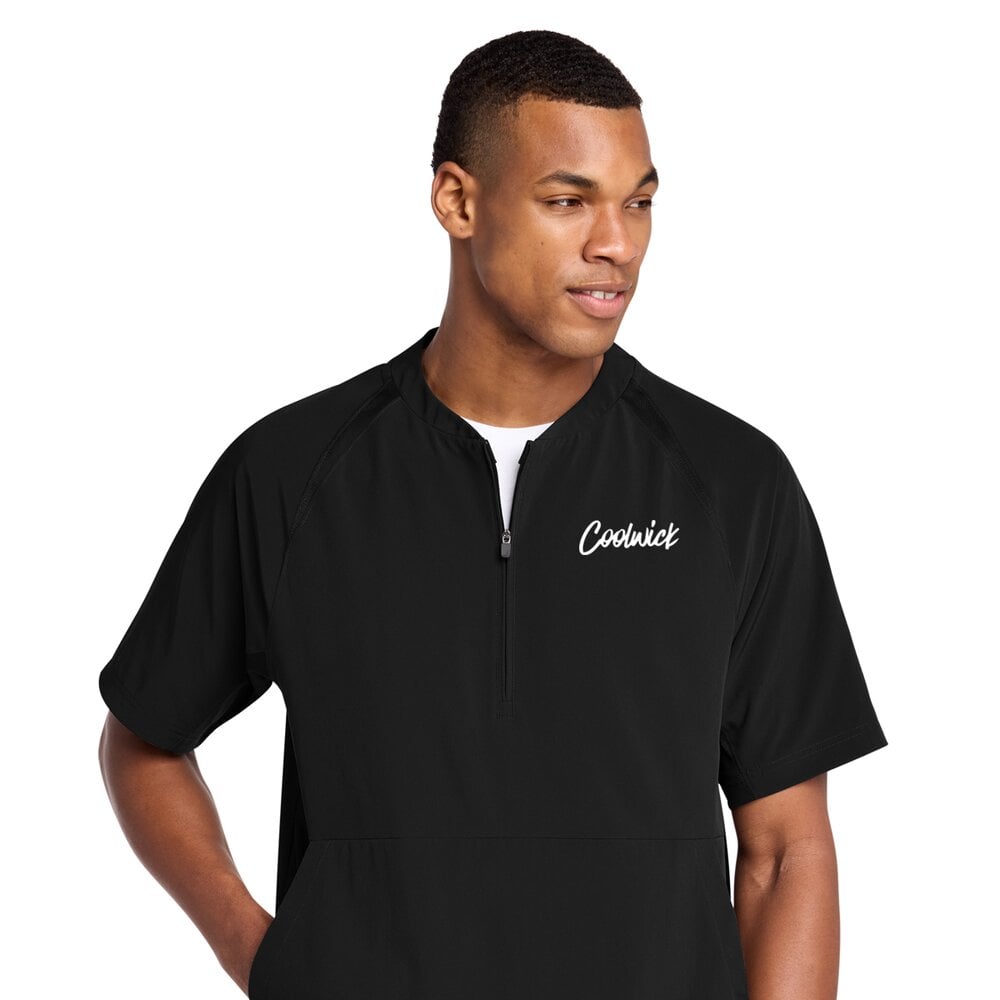 CoolWick CoolWick Short Sleeve 1/2-Zip Bowling Jacket - Black