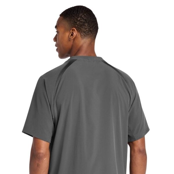 CoolWick Short Sleeve 1/2-Zip Bowling Jacket back - Iron Grey