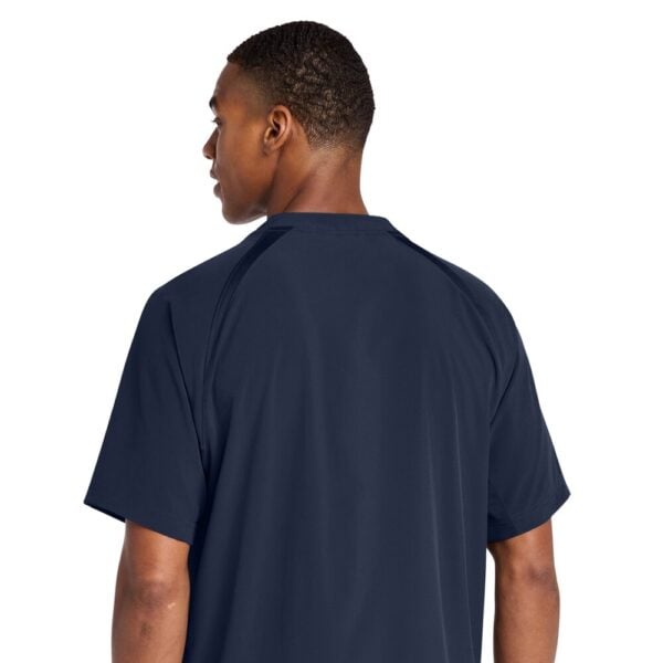 CoolWick Short Sleeve 1/2-Zip Bowling Jacket back - True Navy