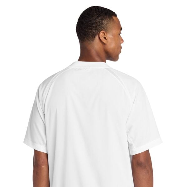 CoolWick Short Sleeve 1/2-Zip Bowling Jacket back - White