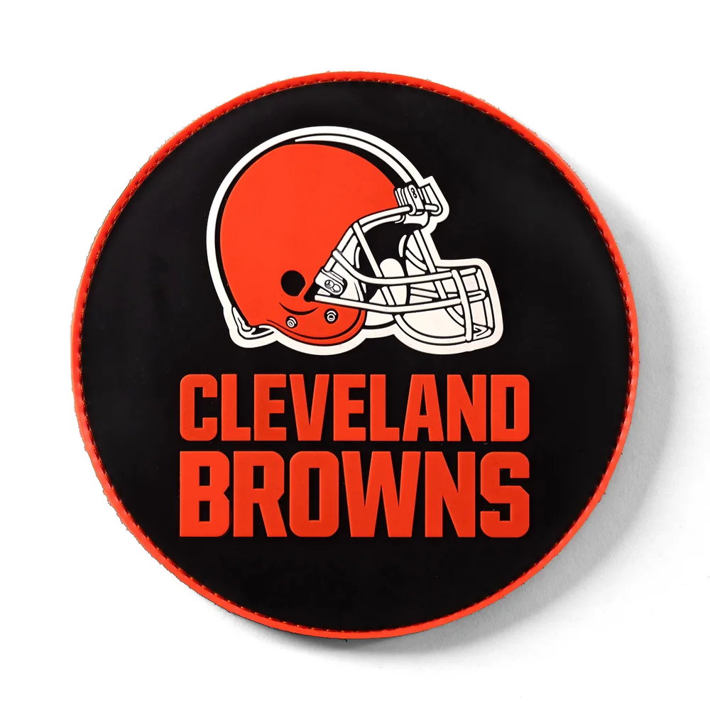 KR Strikeforce NFL Cleveland Browns round rubber bowling shammy, embossed team logo