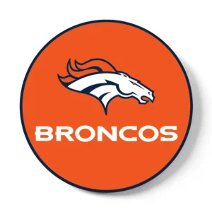 KR Strikeforce NFL Denver Broncos round rubber bowling shammy, embossed team logo