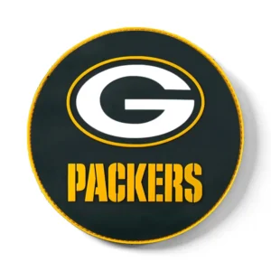 KR Strikeforce NFL Green Bay Packers round rubber bowling shammy, embossed team logo