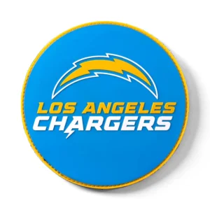 KR Strikeforce NFL Los Angeles Chargers round rubber bowling shammy, embossed team logo