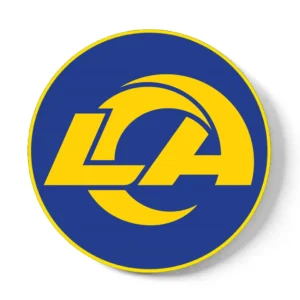 KR Strikeforce NFL Los Angeles Rams round rubber bowling shammy, embossed team logo