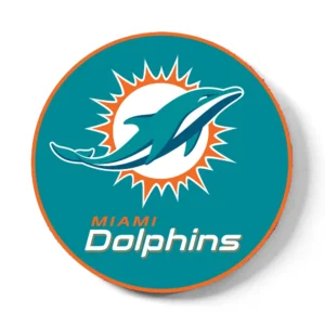 KR Strikeforce NFL Miami Dolphins round rubber bowling shammy, embossed team logo