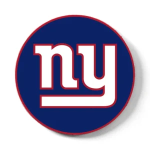 KR Strikeforce NFL New York Giants round rubber bowling shammy, embossed team logo