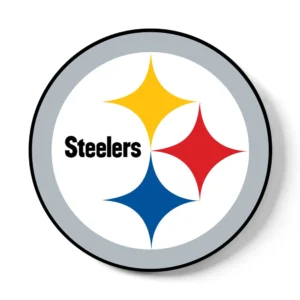 KR Strikeforce NFL Pittsburgh Steelers round rubber bowling shammy, embossed team logo