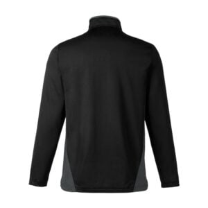 CoolWick Colorblock Quarter-Zip Bowling Pullover back - Black/Dark Charcoal