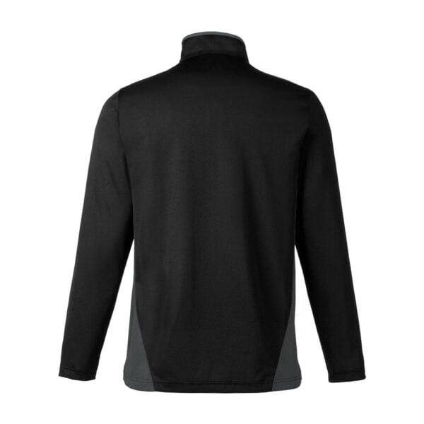 CoolWick Colorblock Quarter-Zip Bowling Pullover back - Black/Dark Charcoal