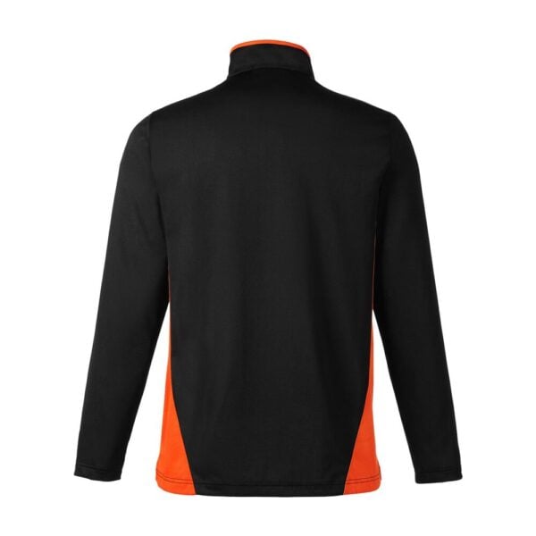 CoolWick Colorblock Quarter-Zip Bowling Pullover back - Black/Team Orange