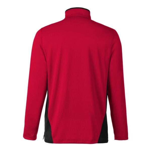 CoolWick Colorblock Quarter-Zip Bowling Pullover back - Red/Black
