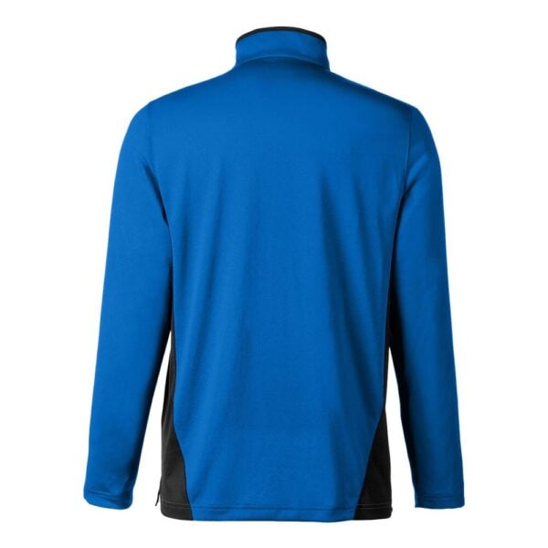 CoolWick Colorblock Quarter-Zip Bowling Pullover back - True Royal/Black