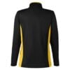 CoolWick Women's Colorblock Quarter-Zip Bowling Pullover back - Black/Sunray Yellow