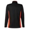 CoolWick Women's Colorblock Quarter-Zip Bowling Pullover back - Black/Team Orange