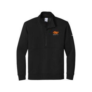 Motiv Nike Men's Club Fleece Sleeve Swoosh 1/2-Zip Bowling Pullover - Black