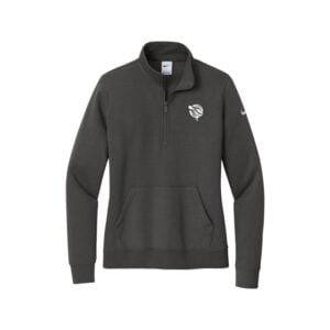 12Bagger Nike Ladies Club Fleece Sleeve Swoosh 1/2-Zip Pullover, Anthracite