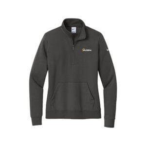 900 Global Nike Ladies Club Fleece Sleeve Swoosh 1/2-Zip Pullover, Anthracite