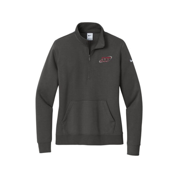 Columbia 300 Nike Ladies Club Fleece Sleeve Swoosh 1/2-Zip Pullover, Anthracite