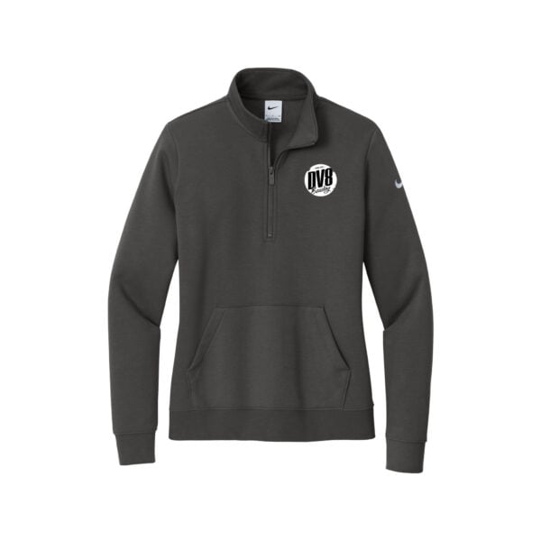 DV8 Nike Ladies Club Fleece Sleeve Swoosh 1/2-Zip Pullover, Anthracite