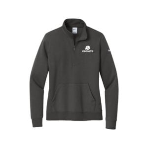 Ebonite Nike Ladies Club Fleece Sleeve Swoosh 1/2-Zip Pullover, Anthracite